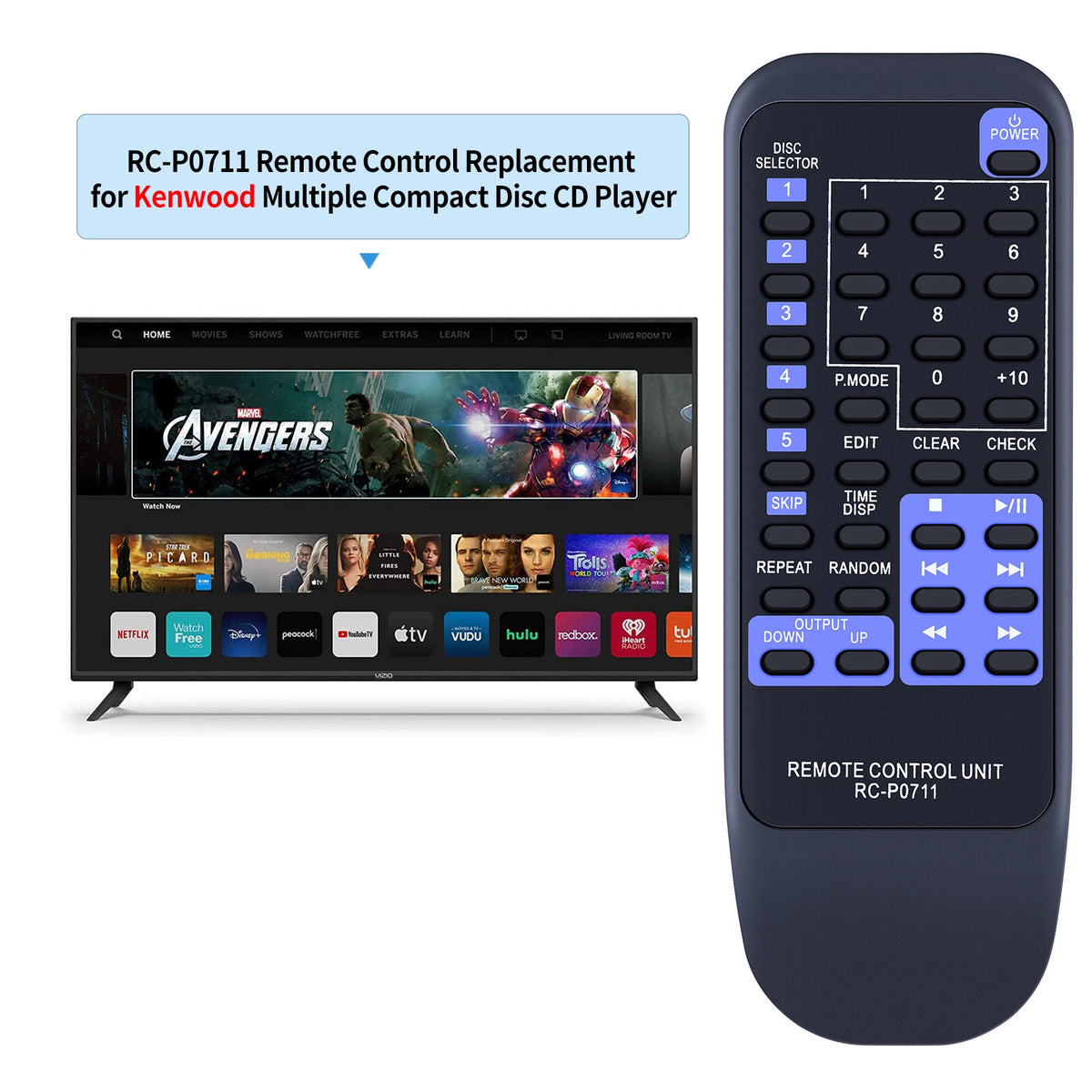 RC-P0711 Remote Control For Kenwood CD Player CD406 CD403 CD404 CD406