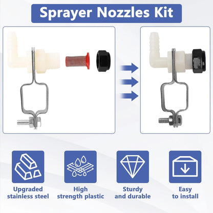 Spray Boom Repair Kit with 2 x 3/8" Polypropylene Elbow 3/8 Inch, White