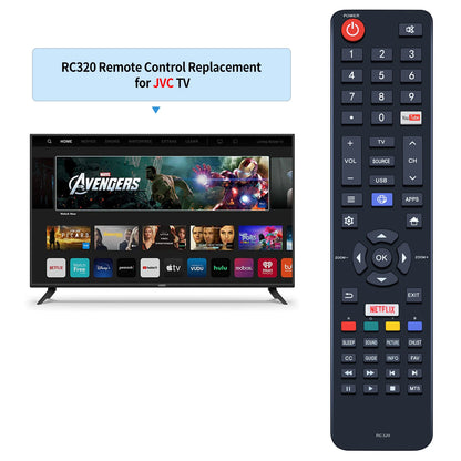 RC320 Remote Control For JVC Smart TV 43D1680 49A6000 50D1200 55A6000