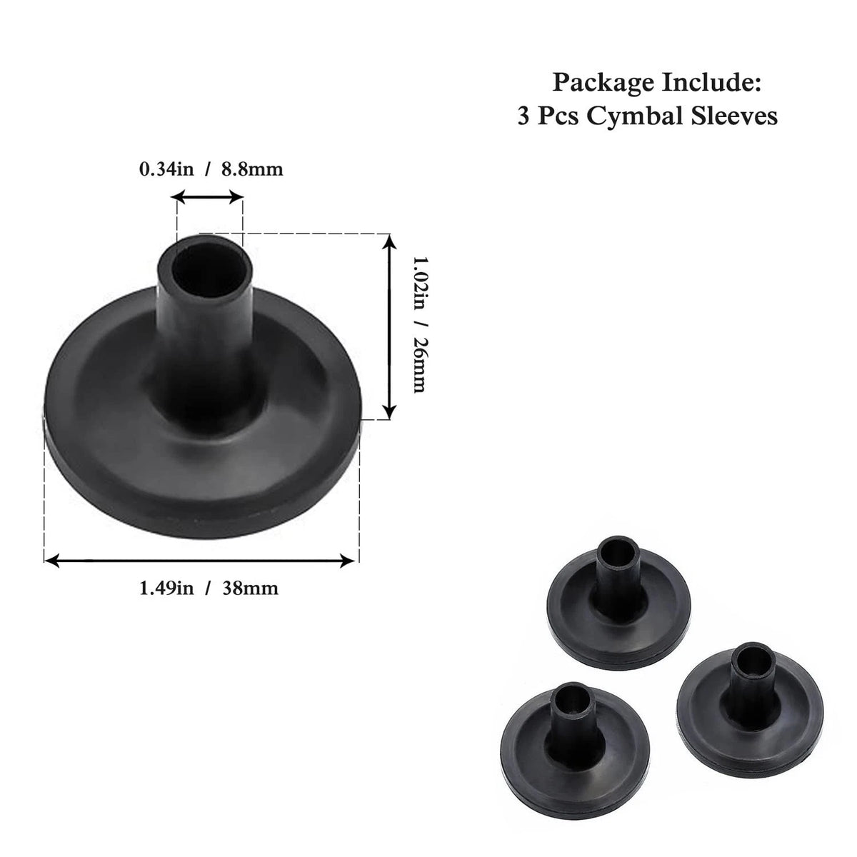 23-Piece Cymbal Accessory Set - Hi-Hat Clutch & Cup Felts, 23 Pieces, Black