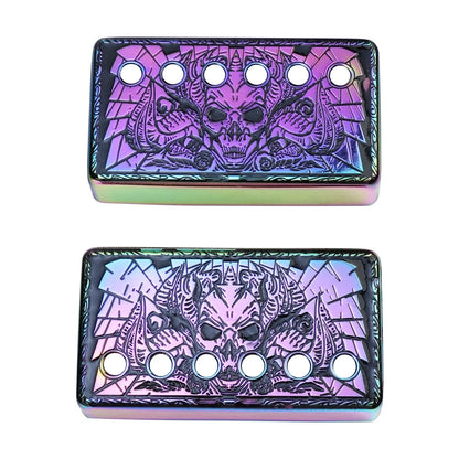 OVSAL Pack of 2 Brass Humbucker Pickup Cover Neck/Bridge Pole Heptachrome