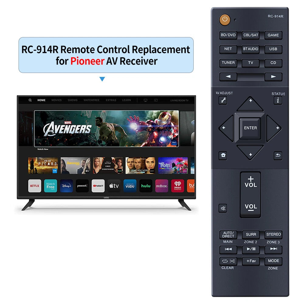 RC-914R Remote Control For Pioneer AV Receiver VSX-LX101 SC-LX502 VSX-LX302