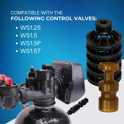 Clack WS1.25/1.5 4pc Complete  OEM Water Softener Rebuild Kit - Black