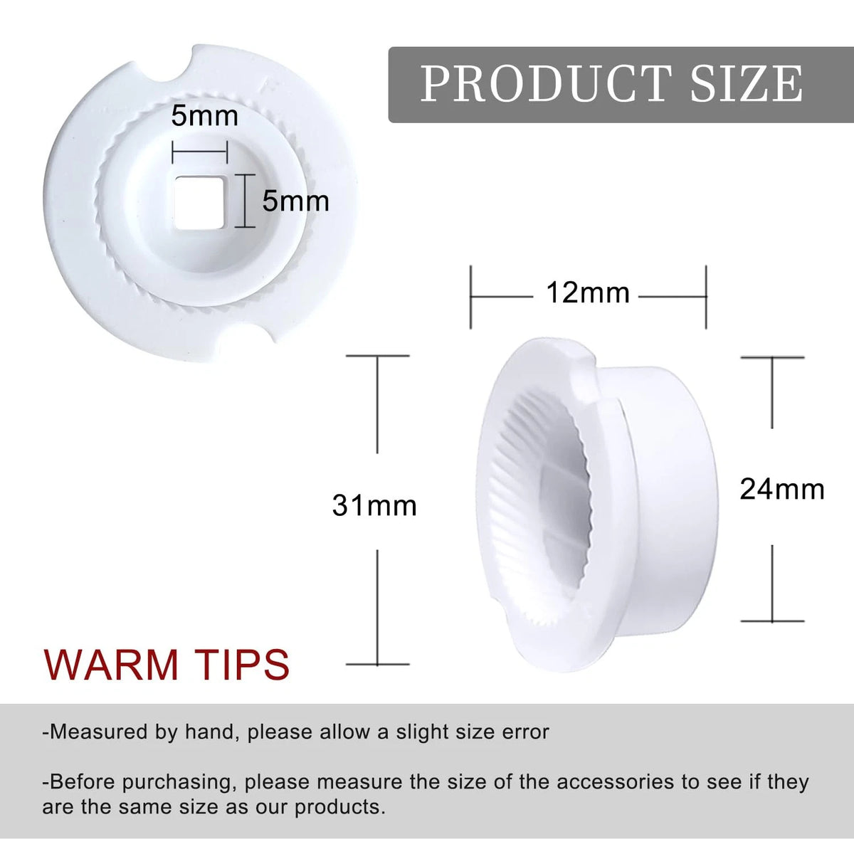 ROLMZJX Pepper Mill Replacement Parts,Salt And 29*29*11mm, White