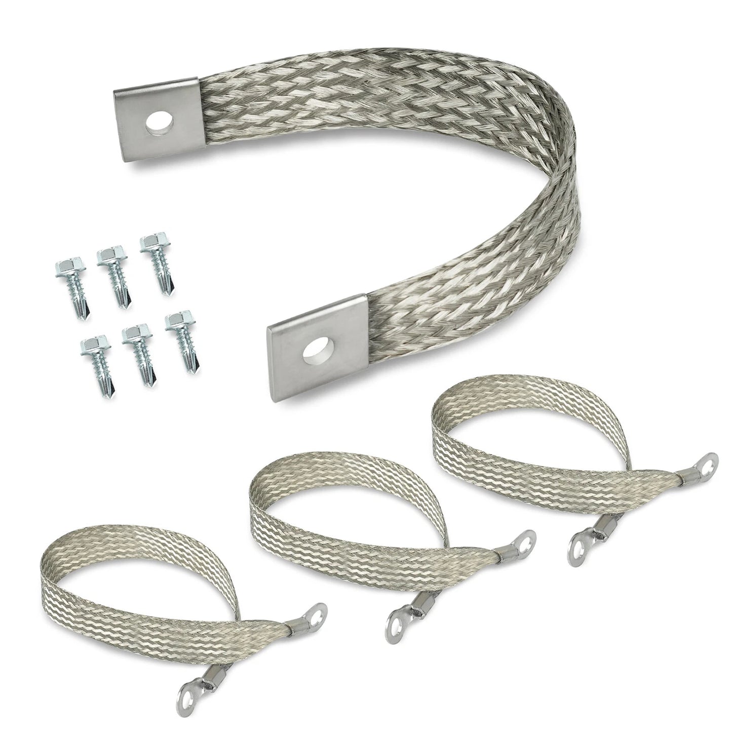 4Pcs Heavy Duty Engine Braided Ground Strap Kit 40140 Battery Starter Chasis