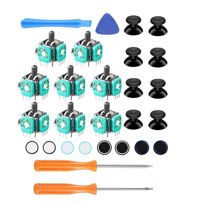 8x Analog Stick Set for Xbox One Controller Repair with Thumbstick Caps & Tools