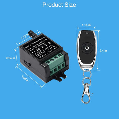 Wireless Remote Switch - + App Dual Control for Door black