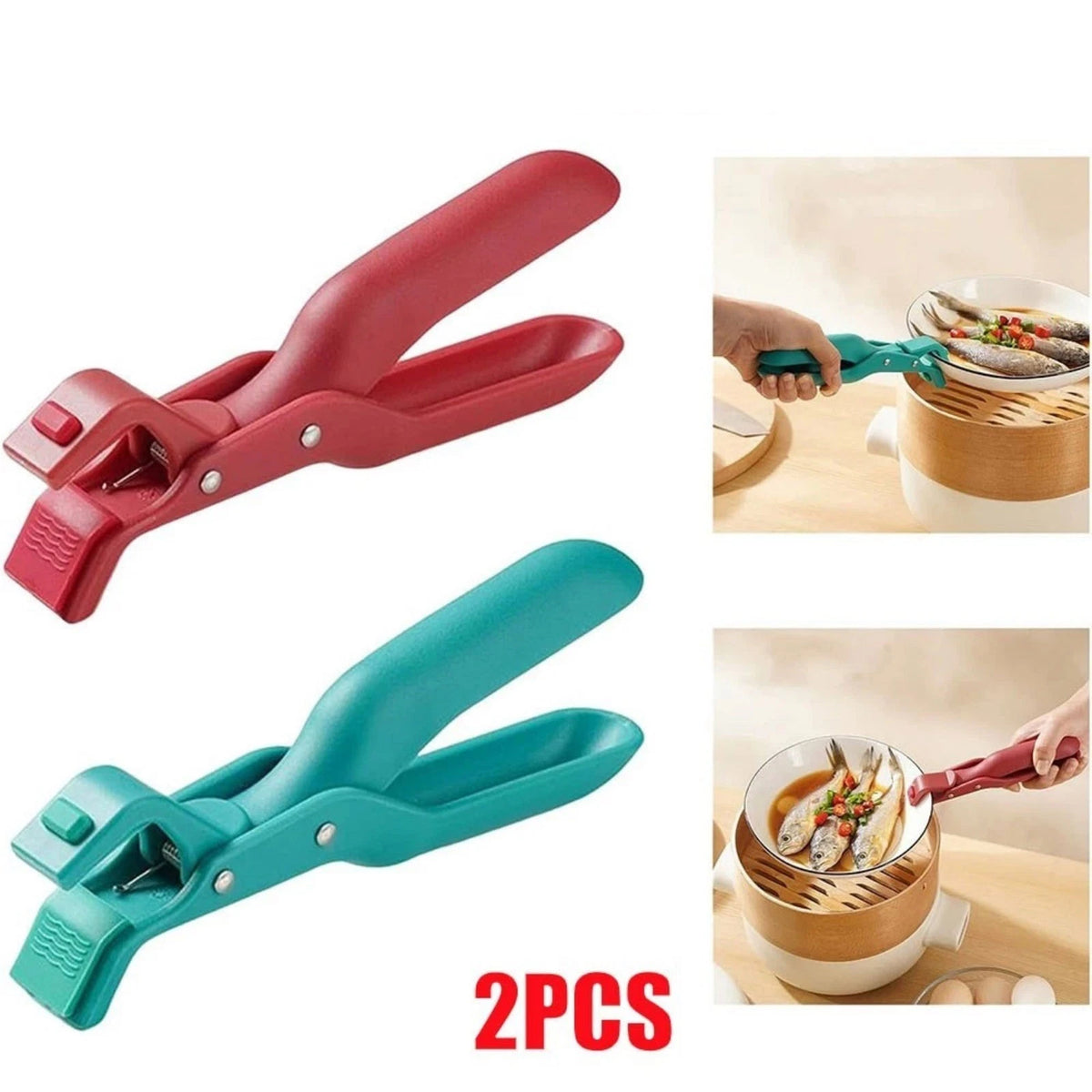 For Kitchen Use 2 Pack Hot Plate Gripper Anti-Scalding Tongs Bowl Clip Tools