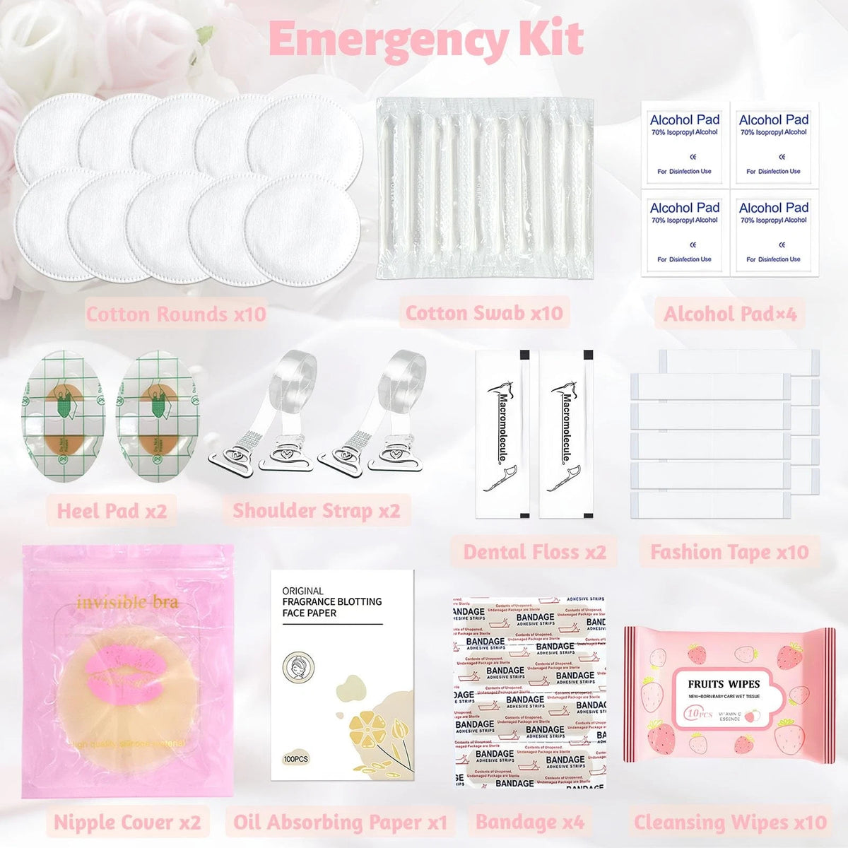 Women's Wedding Emergency Kit for Bride Survival Set with White