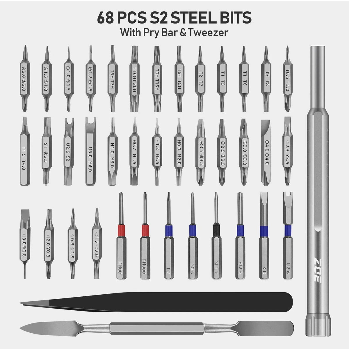71-in-1 Precision Screwdriver Set with 71 IN 1 silver white, Silver White