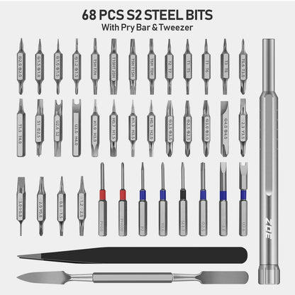 71-in-1 Precision Screwdriver Set with 71 IN 1 silver white, Silver White