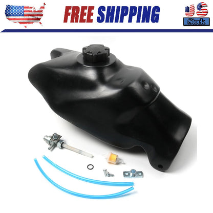 Plastic Gas Fuel Tank & Cap & Petcock For Honda TRX250X TRX300EX Black