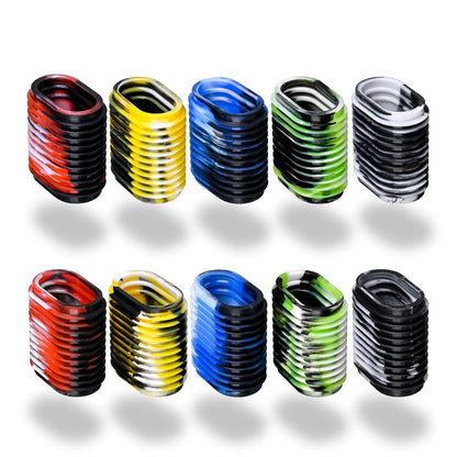LEO 10pcs Rubber Fishing Reel Handle Grip Cover Non-Slip 5 Mix colors