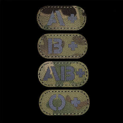EmWoot 2PCS Blood Type AB+ Patches IR Infrared Reflective 2"×1", 2"×1" CP