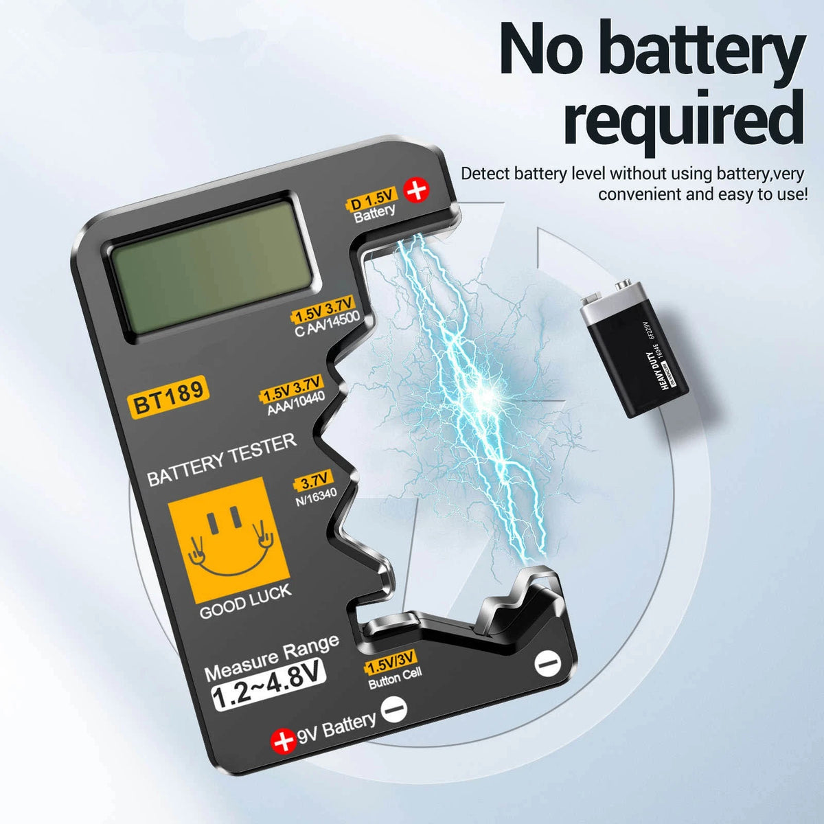 Lightweight Battery Tester Tool For 1.2V 3.7V 9V Cylindrical Button Cell Box