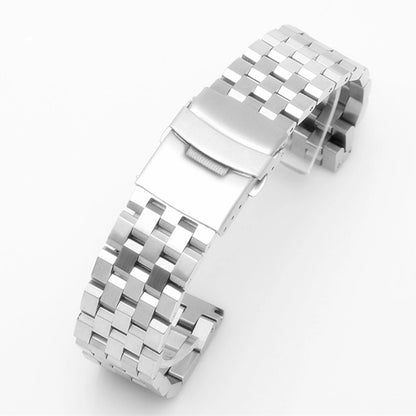 Silver 22mm Width Watch Band Strap Bracelet Link Solid Watchband Replacement.