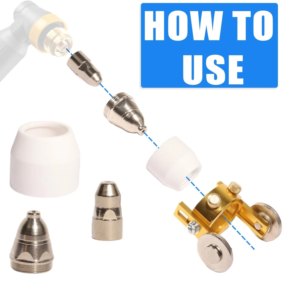 Shengbowi P80 Plasma Consumables: Torch Electrode Tips Kit, 80Amp 1.5mm for...