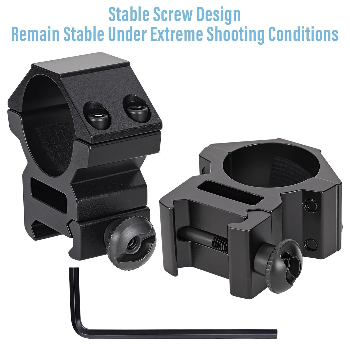 NEATABY Scope Rings Set, 2 Pcs Mounts with Hex Wrenches, 1 Inch Black