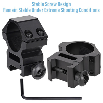 NEATABY Scope Rings Set, 2 Pcs Mounts with Hex Wrenches, 1 Inch Black