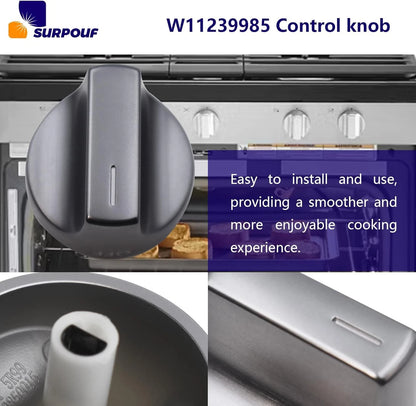 W11239985 Control Knob Compatible with Whirlpool Gas Ranges Replace Sliver