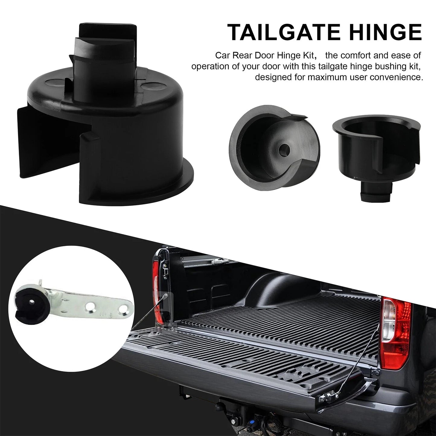 2x Tail Gate Rear Right Hinge Pivot Bushing Insert 66110-0C020 for Toyota Tundra