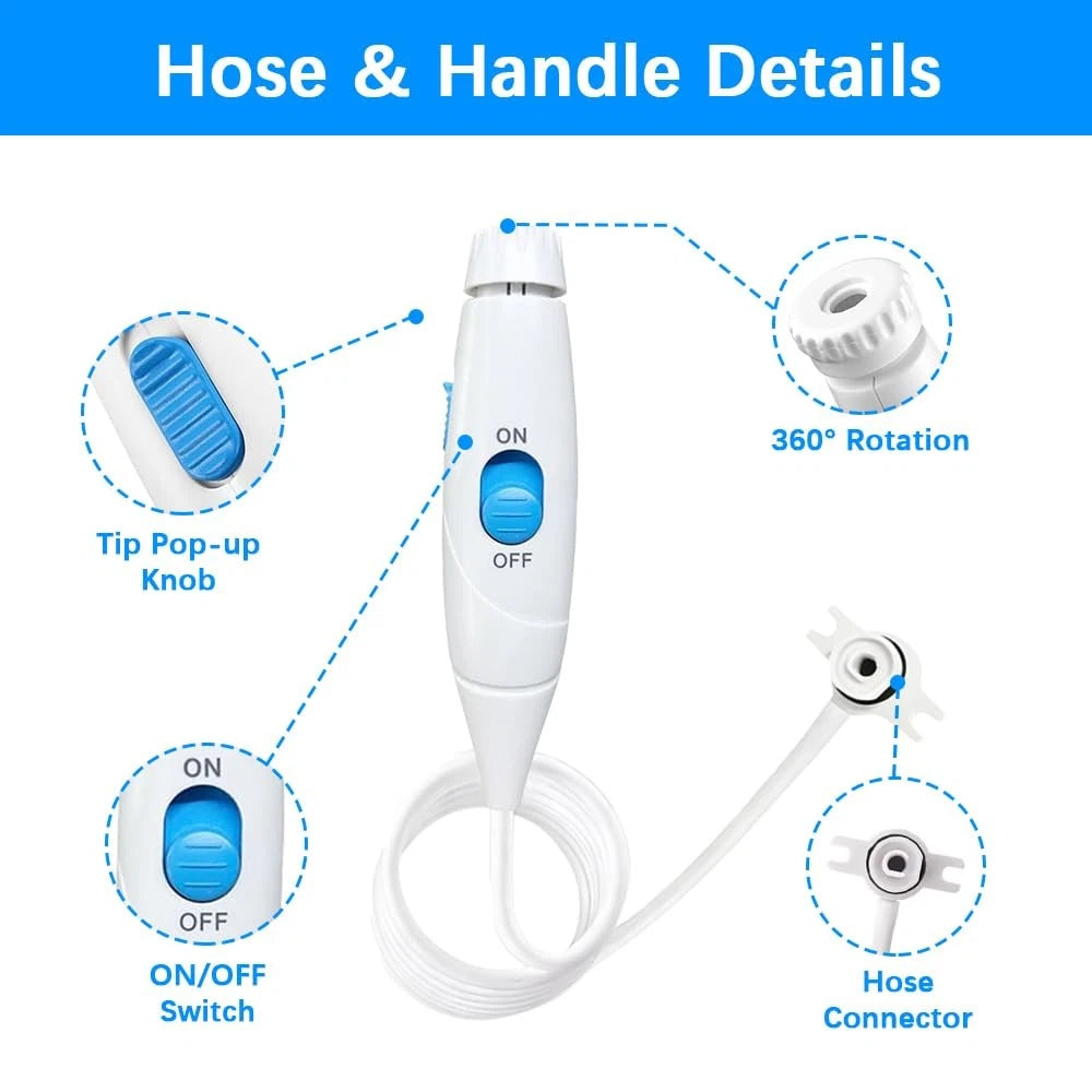 Flosser Replacement Handle Standard Water Hose Plastic with Blue