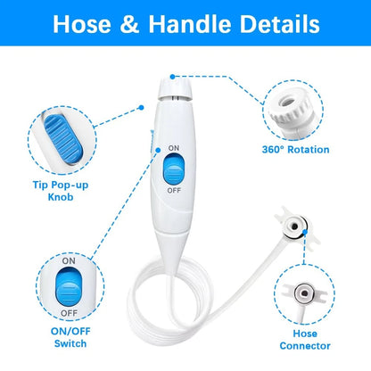 Flosser Replacement Handle Standard Water Hose Plastic with Blue