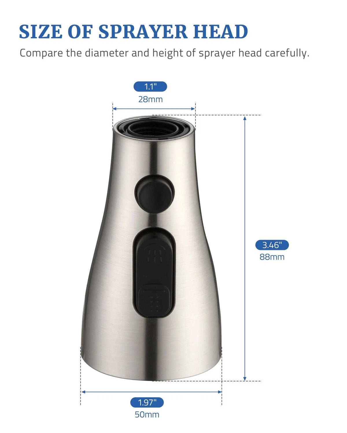 Kitchen Faucet Sprayer Head Replacement - Pull Down Brushed Nickel