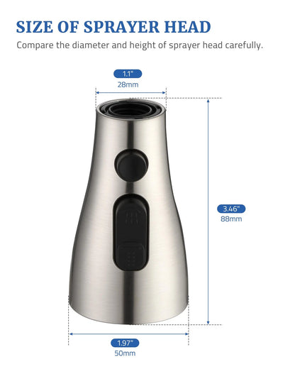 Kitchen Faucet Sprayer Head Replacement - Pull Down Brushed Nickel