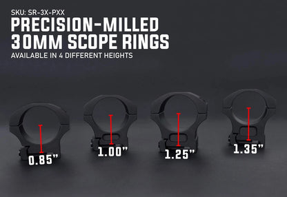 Monstrum Precision Weaver Scope Rings | 1 inch 1 Diameter, Black