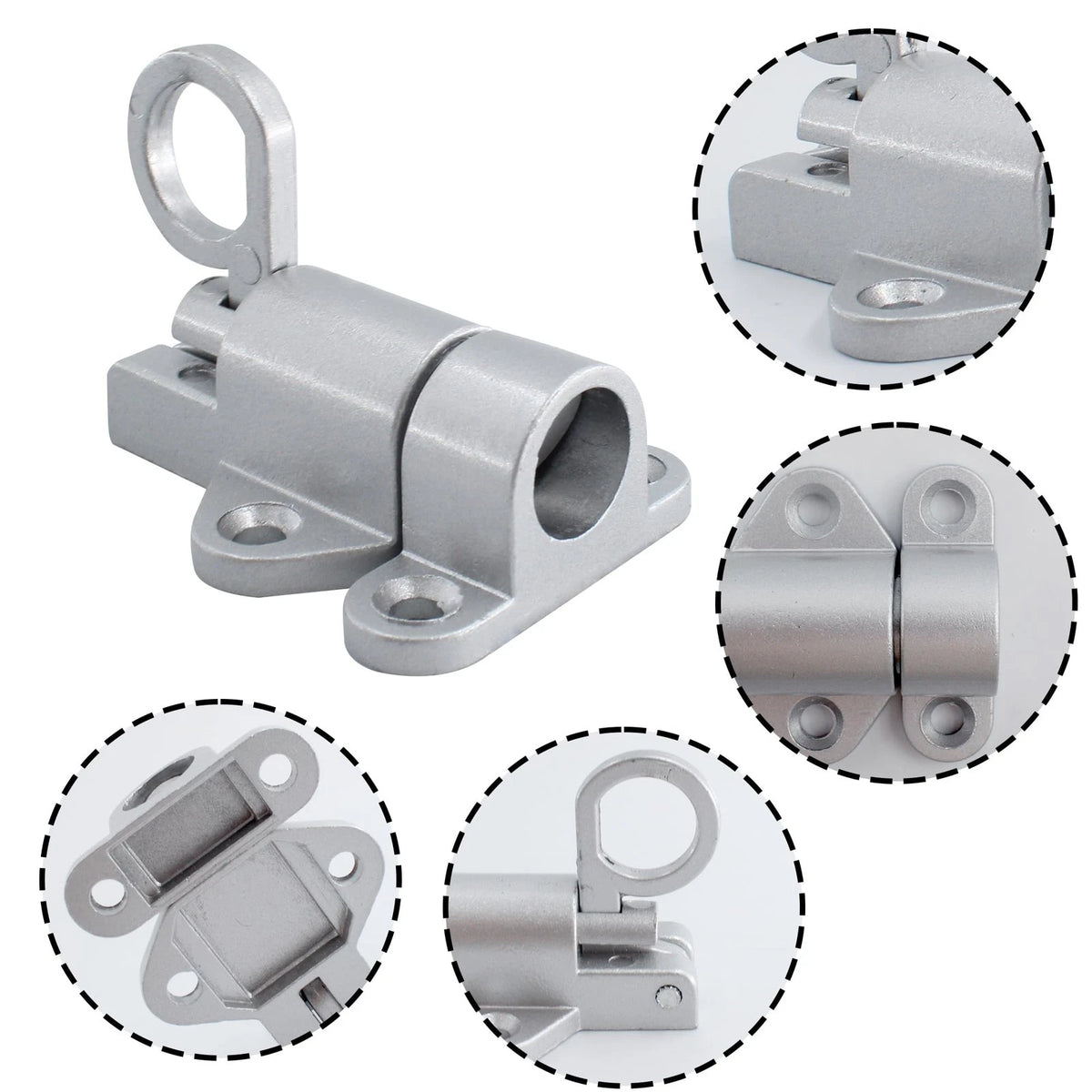 bociloy Aluminum Alloy Self-Closing Latches, Silver 4 Pieces,