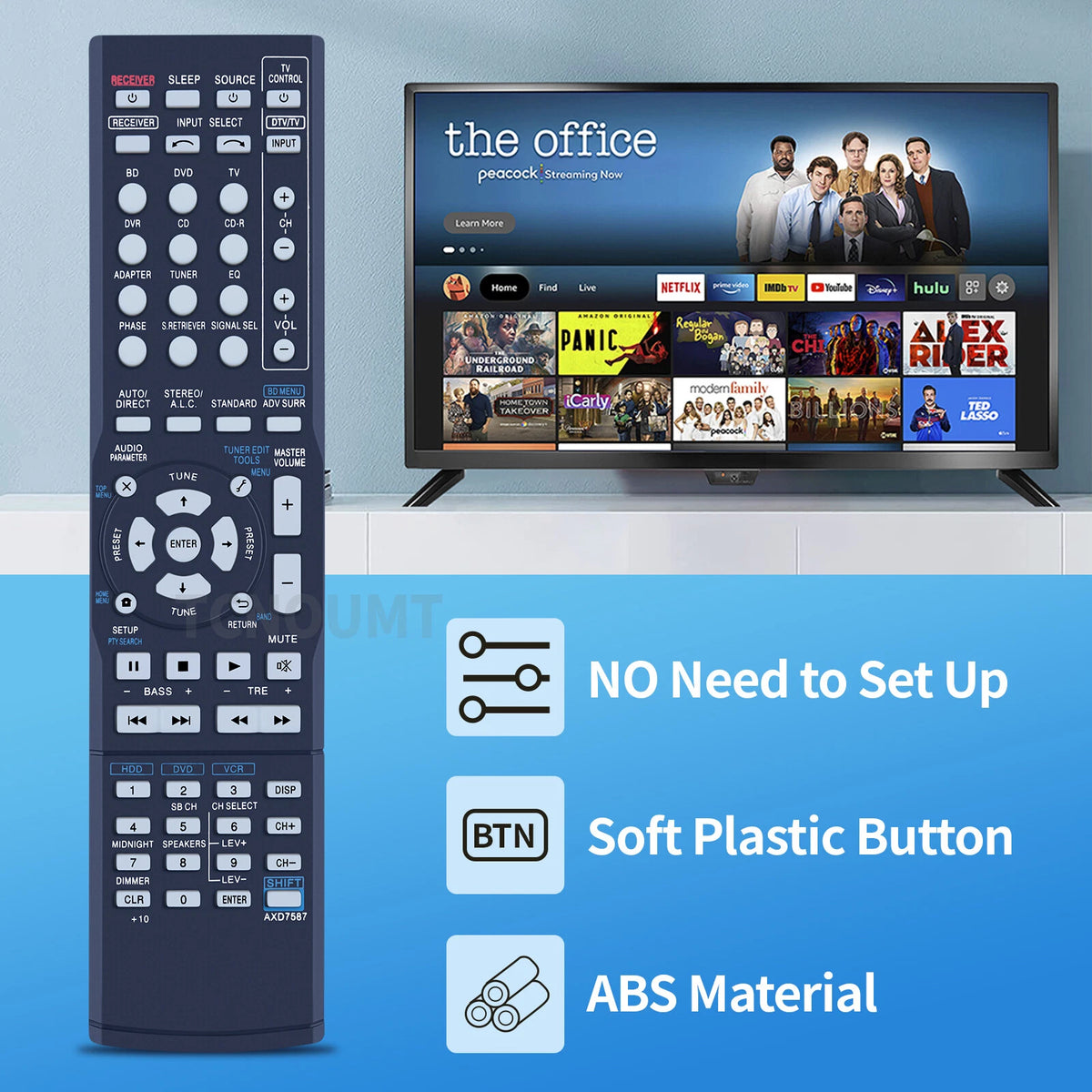 AXD7587 Remote Control For Pioneer Home Theater Receiver VSX-520 VSX520