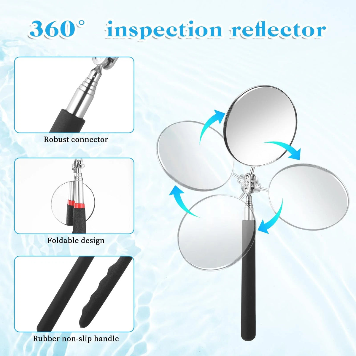 5 Pieces Telescoping Inspection Mirror Set Retractable Mechanical Mirror...