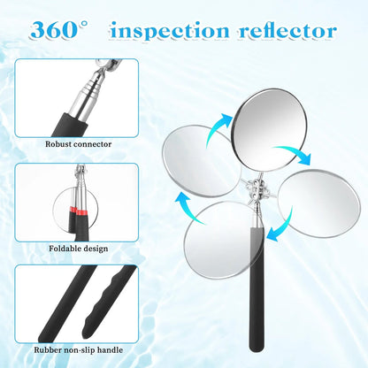 5 Pieces Telescoping Inspection Mirror Set Retractable Mechanical Mirror...