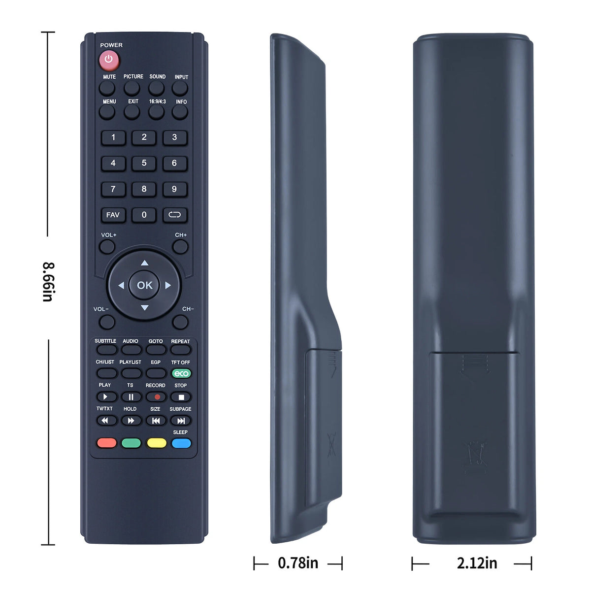 Remote Control For BLU:SENS RC034, RC036, RC042, RC044, RC054 TV