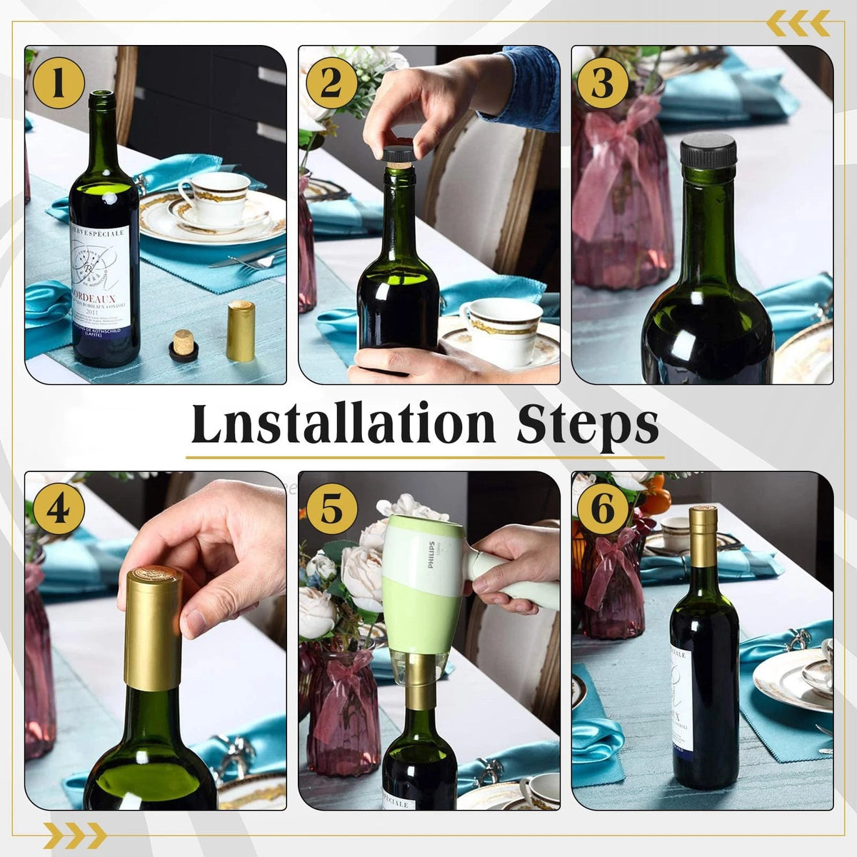 Blulu 100 Pack Wine Sealer for Bottles, 50 Pcs Cork Stoppers and 50 Gold