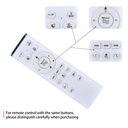 Remote Control For SYLEEN 22'' Ceiling Fans with Lights WSS-22-BL WSS-22-W