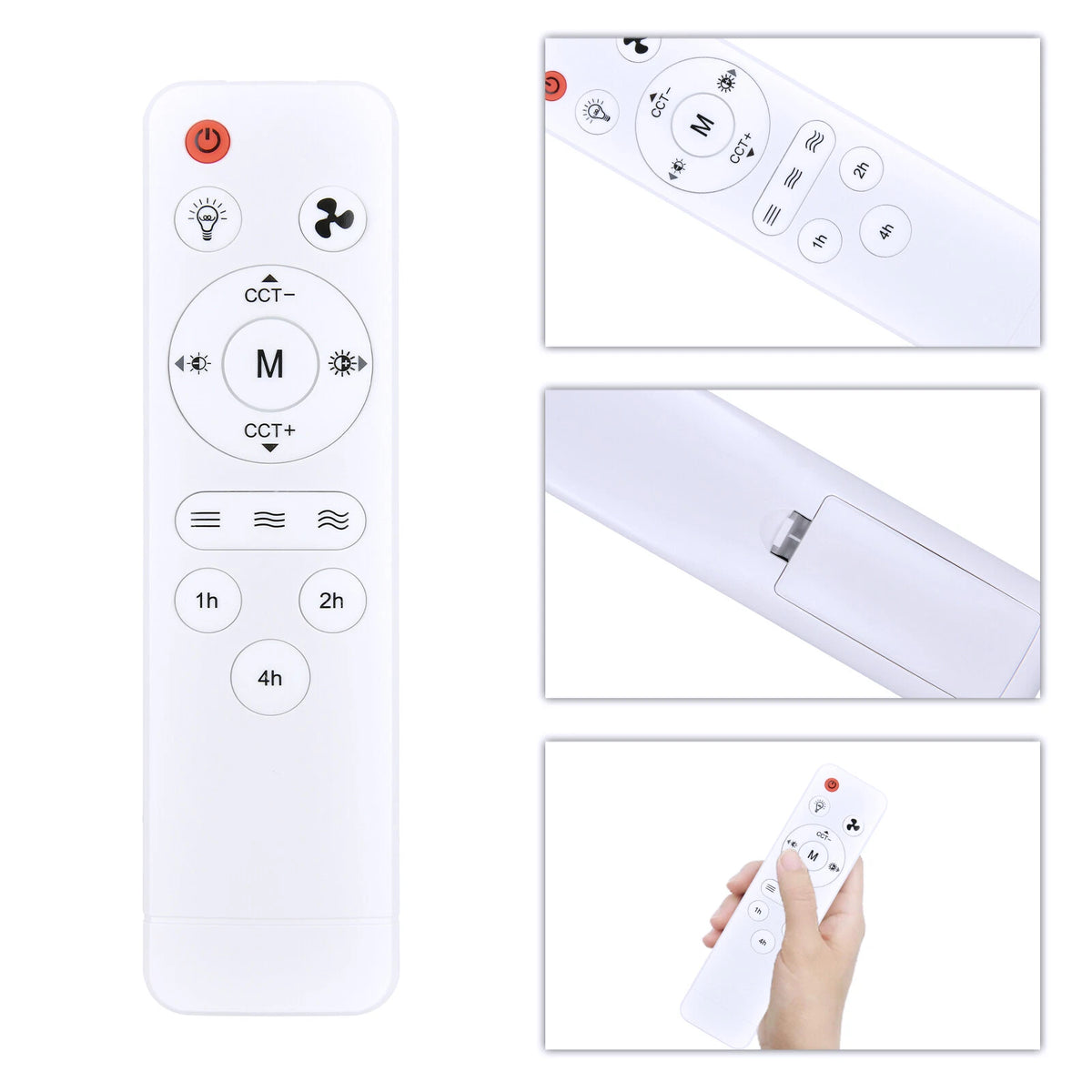 Replacement Remote Control For Elenhome Socket LED Ceiling Fan Light ‎FS-HX-R520
