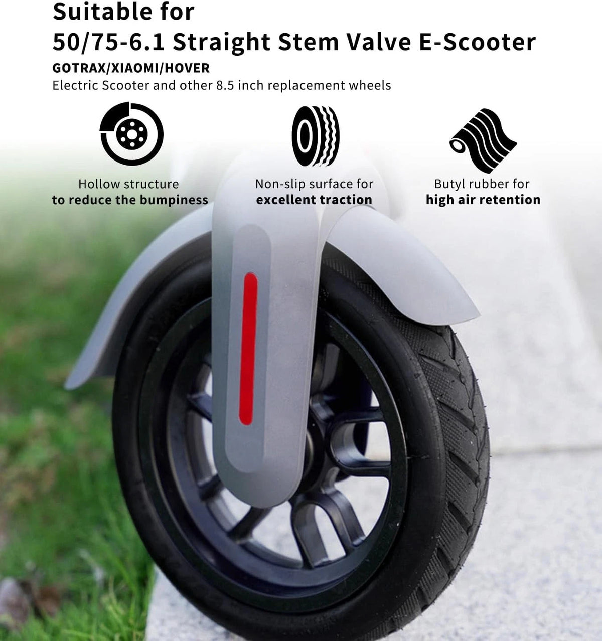 50/75-6.1 Scooter Tire Replacement 8.5 Inch Tube for Gotrax gxl 8.5x2