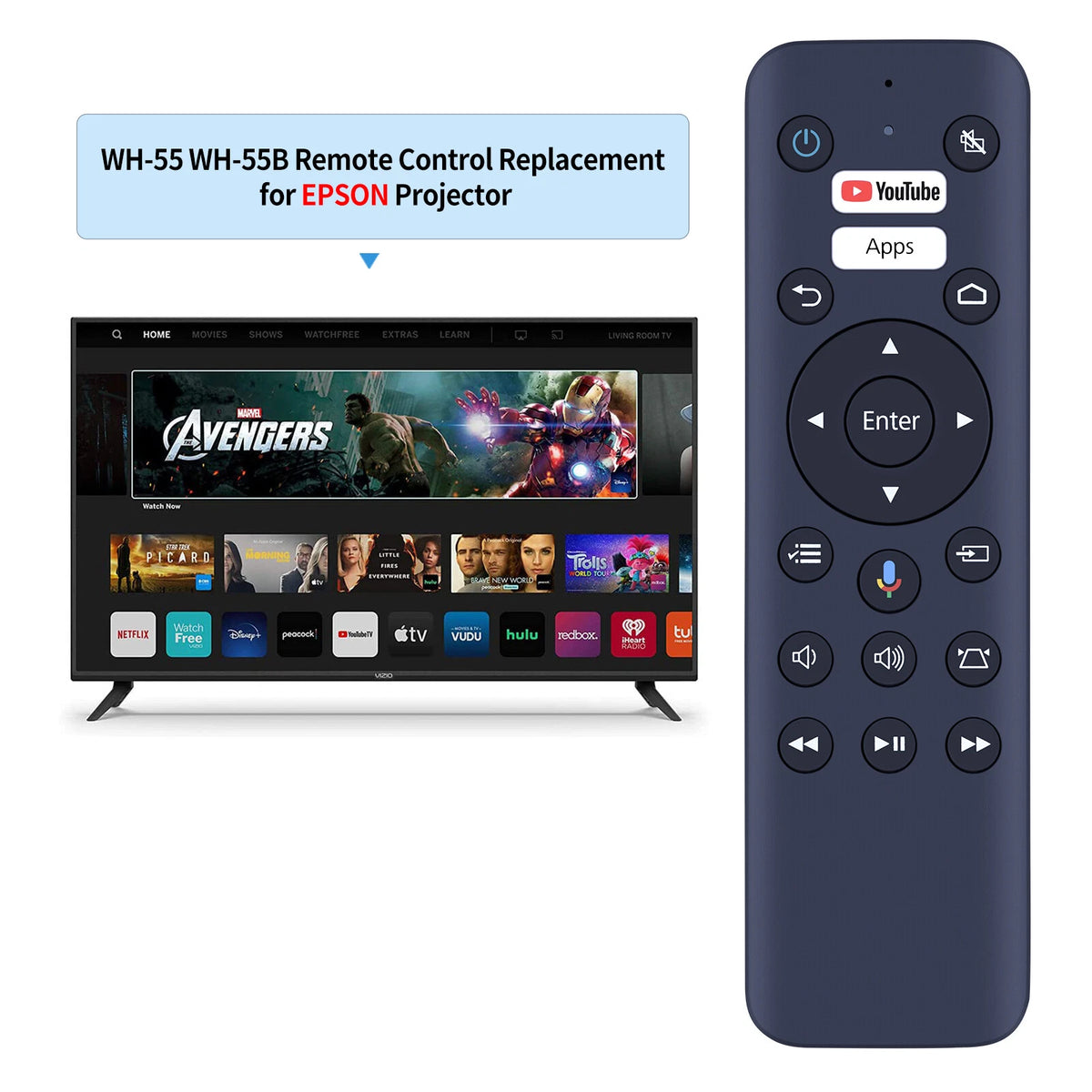 WH-55 WH-55B For Epson Projector Bluetooth Remote EF-100B/100W ELPAP12