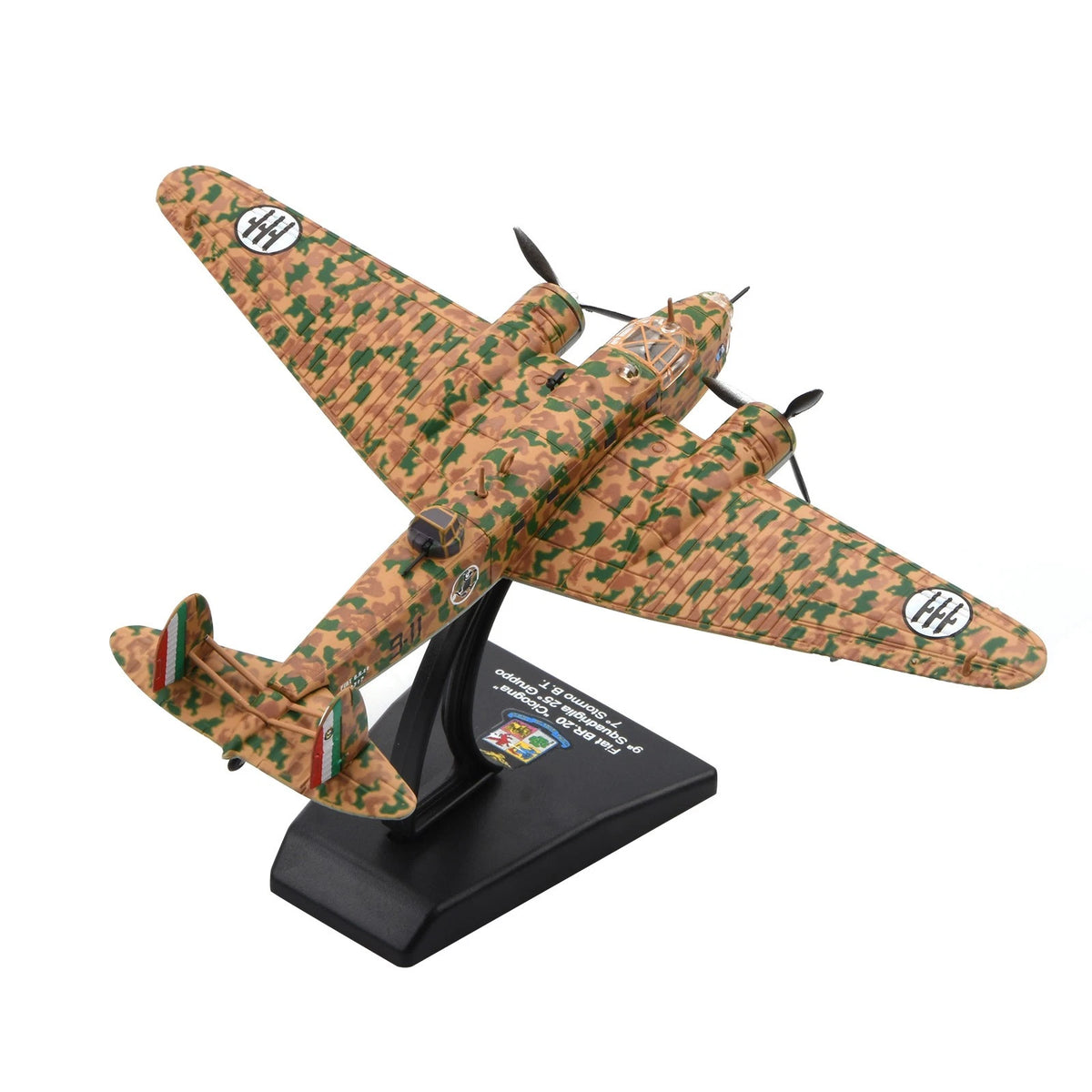 WWII Italian Air Force For Fiat BR.20 1:144 Alloy Model With Rotating Propeller