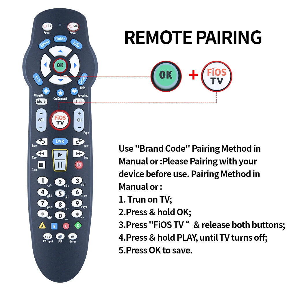 For Verizon FiOS VZ P265v5 RC Replacement TV Remote Control