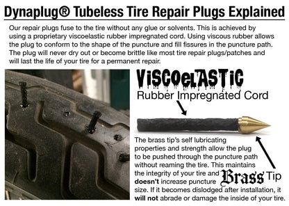 Dynaplug Ultralite Tubeless Tire Repair Tool Kit, Made in USA Compact, Silver