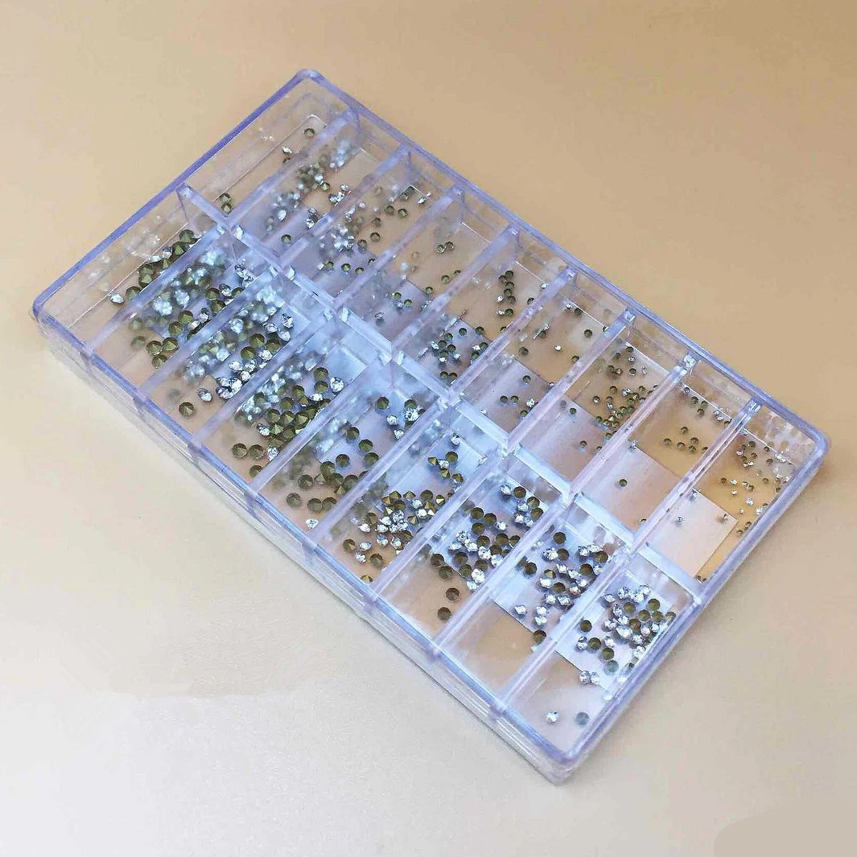 18-Size Acrylic Round Watch Rhinestone Diamond Screws Stones Assortment 540pcs