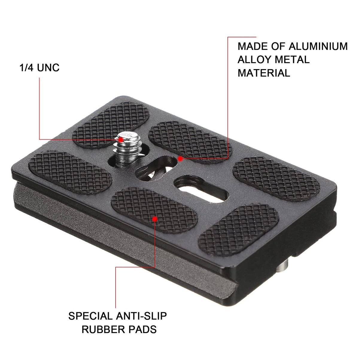 Frienda 2 Pieces Metal Quick Release Plate with 1/4''-20 Camera 60mm, Black