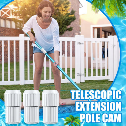 RattanView 4 Pcs Pool Telescopic Pole White External Cam white