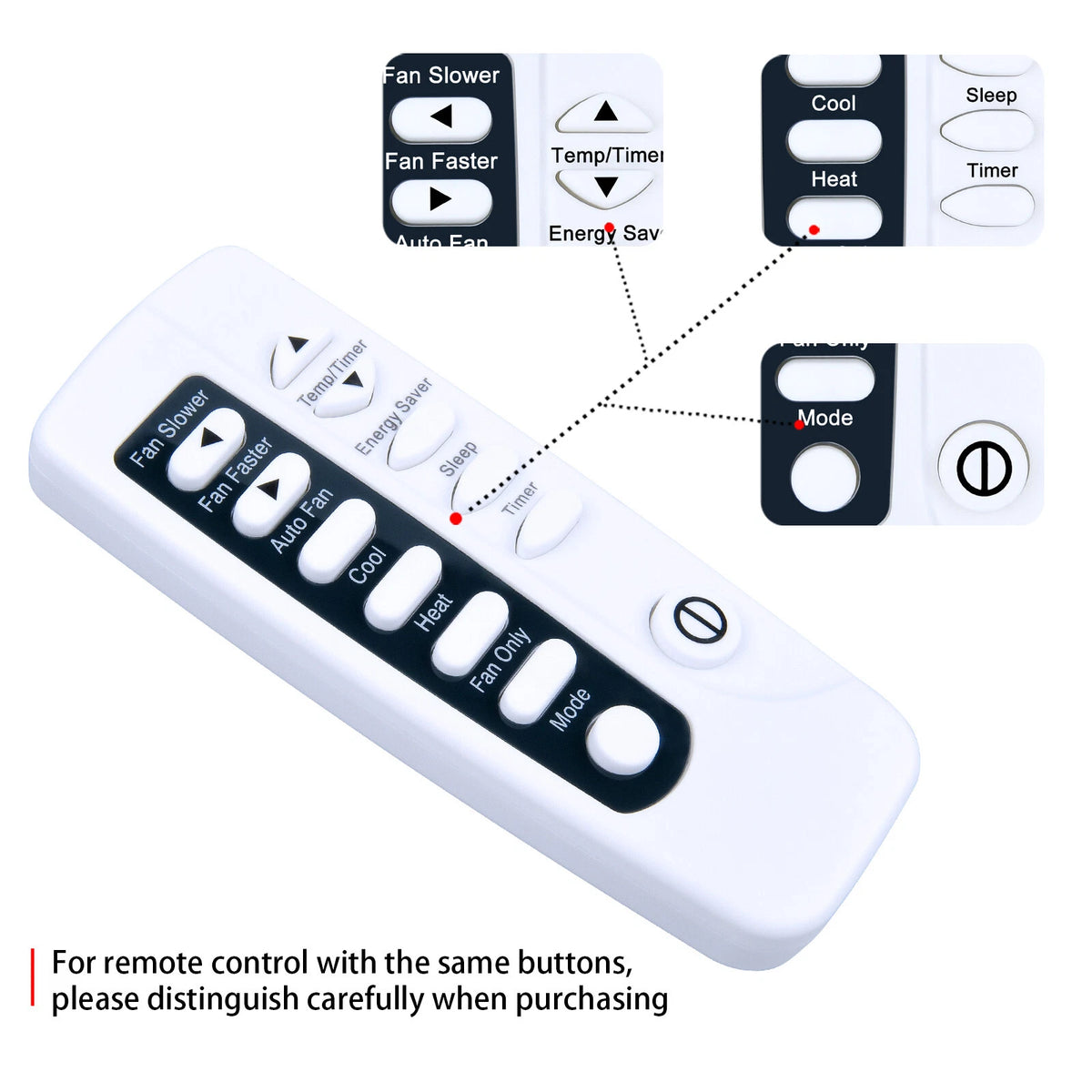 Remote Control For Frigidaire Air Conditioner 5304482937 5304472196 5304476904