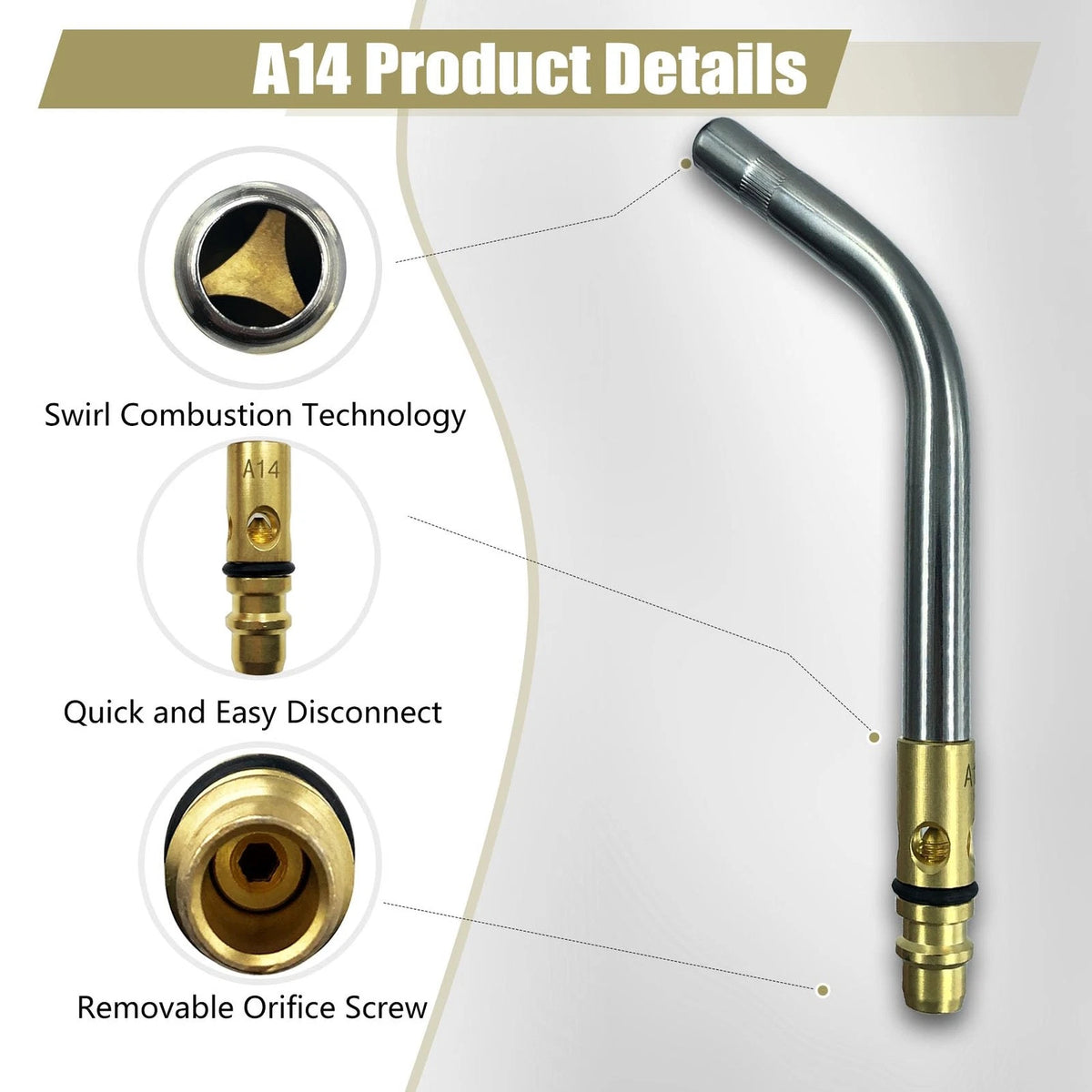 0386-0105 A-14 1/2" Torch Tips for G-4 or PLF-A5 Handles, Soft Solder 2 to...