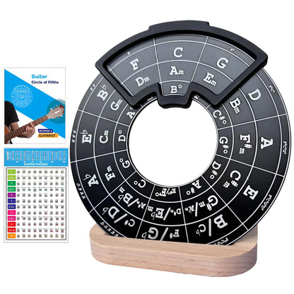 Ssllretu Circle of Fifths Wheel Metal Melody Tool with Guitar Chord Chart...