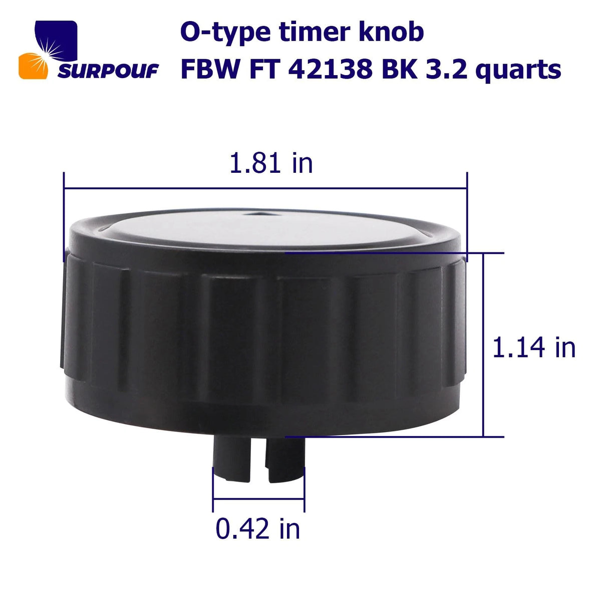 SURPOUF Timer knob FBW FT 42138 BK 3.2 Quart Fits For as pic, Black